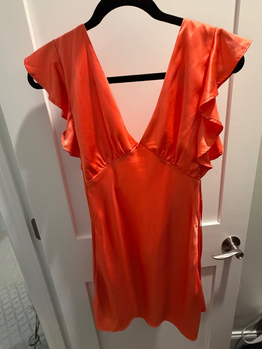 Altar’d State Women's Satin V-Neck Dress - Orange